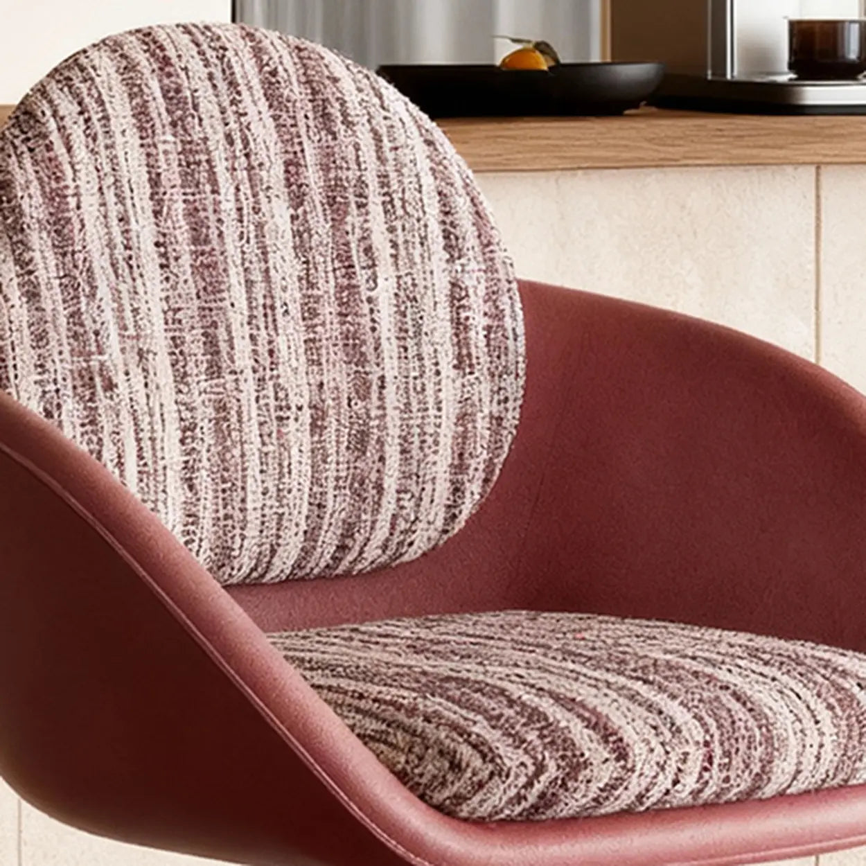 Modern Swivel Cushioned Bucket Bar Stool