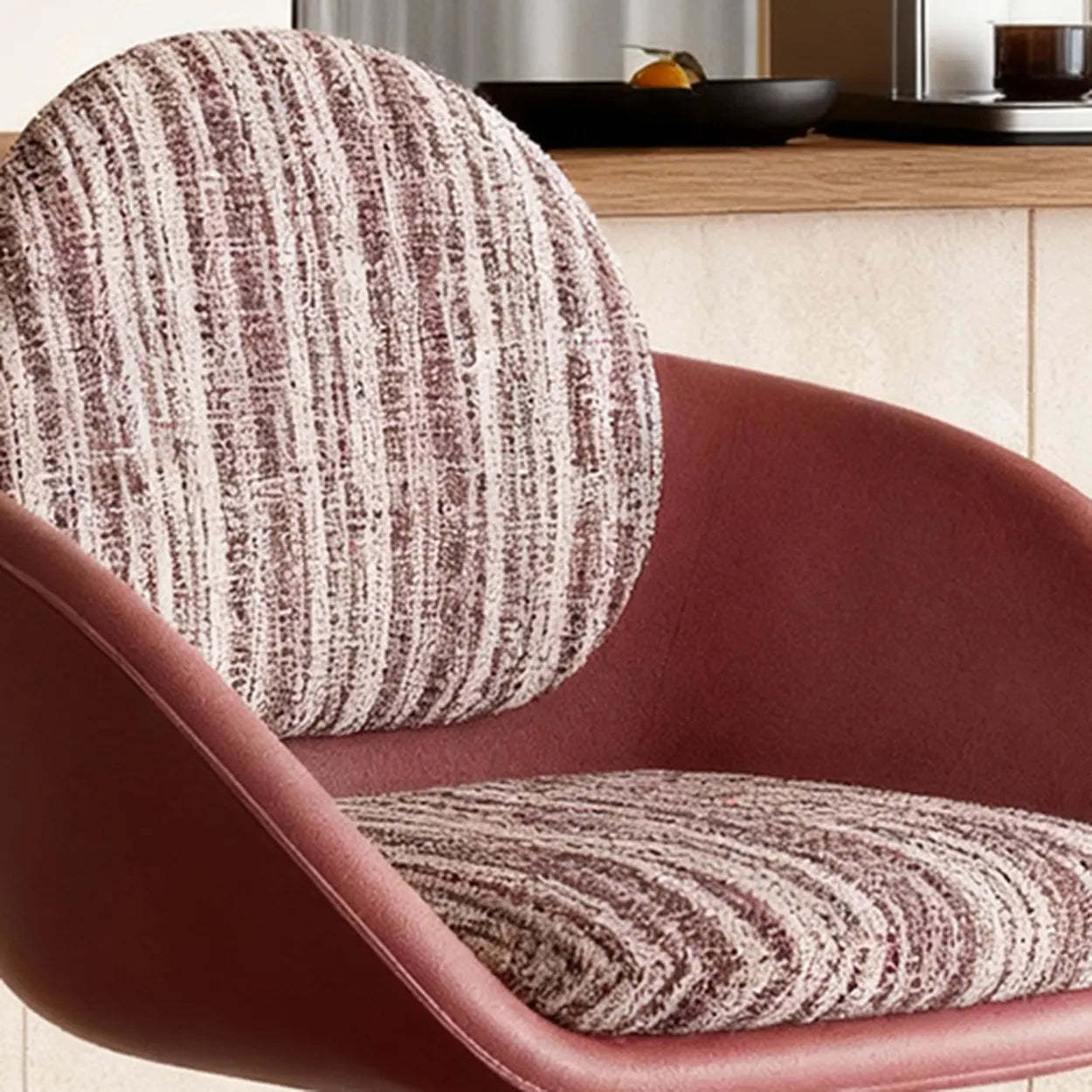 Modern Swivel Cushioned Bucket Bar Stool