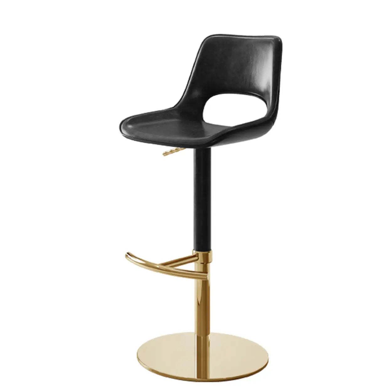 Modern Swivel Leather Low Back Bucket Bar Stool