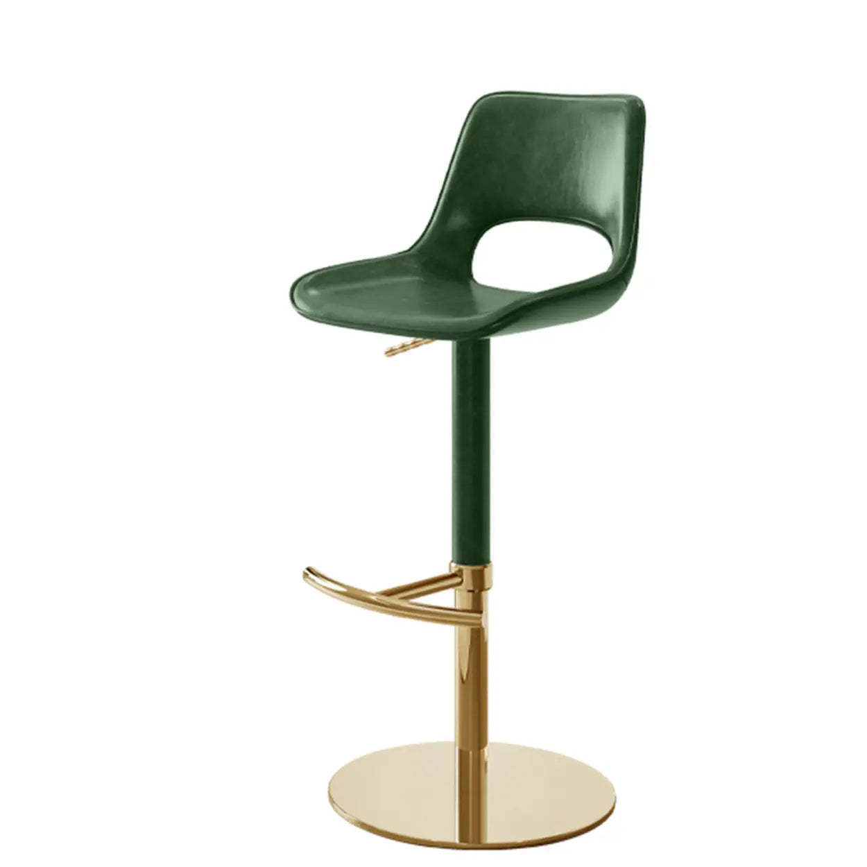 Modern Swivel Leather Low Back Bucket Bar Stool