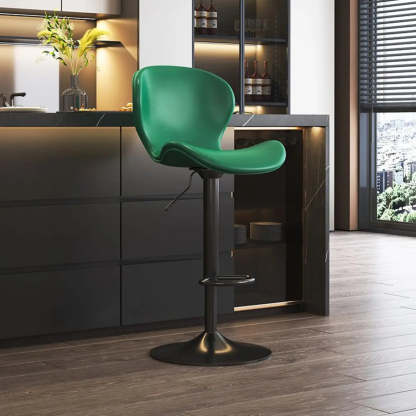 Modern Swivel Orange Saddle Bar Stool — Grey / Black
