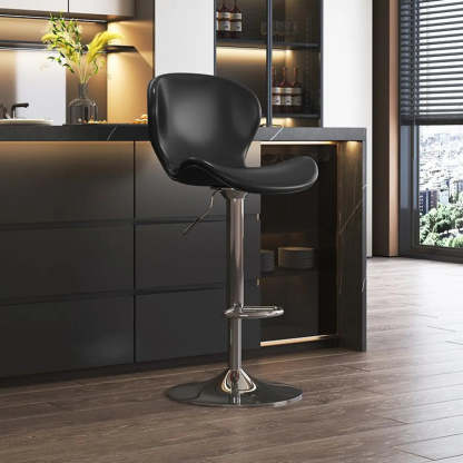 Modern Swivel Orange Saddle Bar Stool