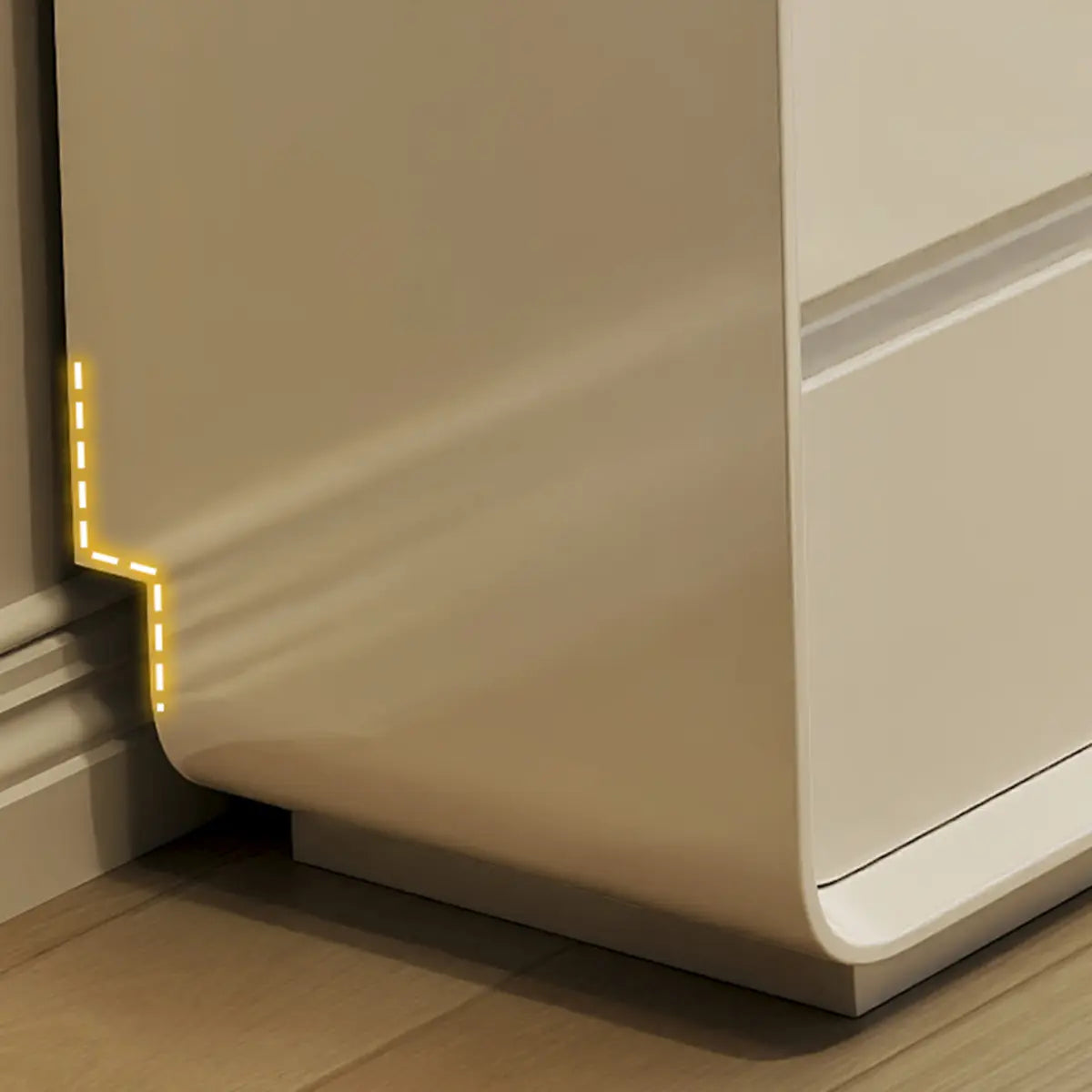 Modern White Wood Adjustable 5-Drawer Vanity — Khaki