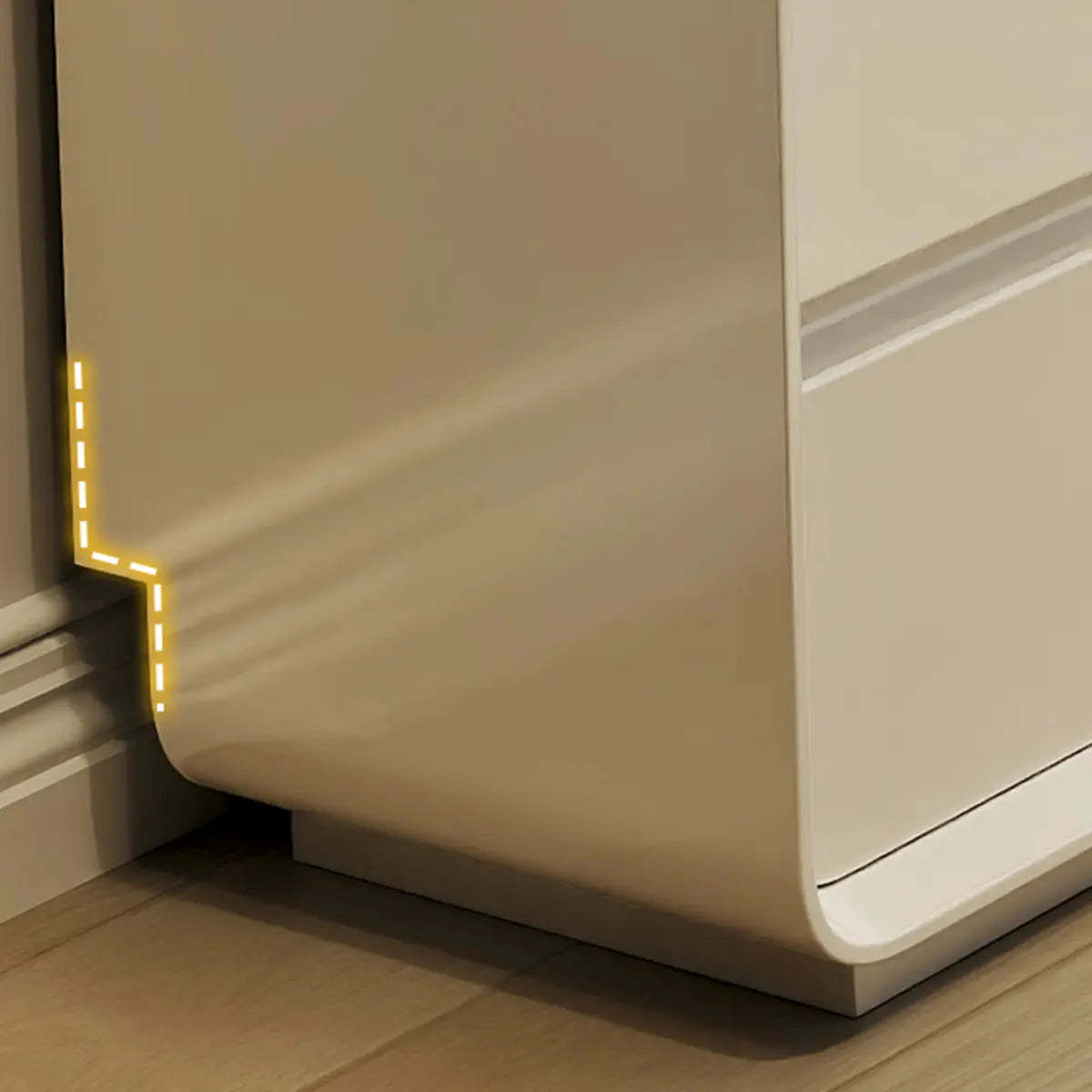 Modern White Wood Adjustable 5-Drawer Vanity — Khaki