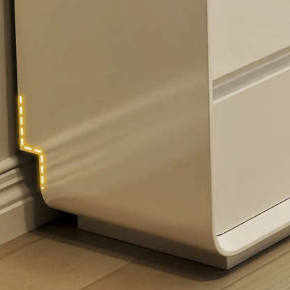 Modern White Wood Adjustable 5-Drawer Vanity — Khaki