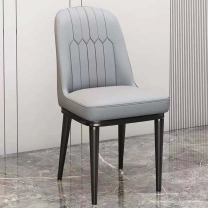 Modern Armless Dining Chair with Padded Seat — Blue/ Brown / Black/ Gold