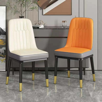 Modern Armless Dining Chair with Padded Seat — White / Black