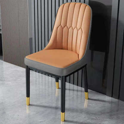 Modern Armless Dining Chair with Padded Seat — Light Gray / Black