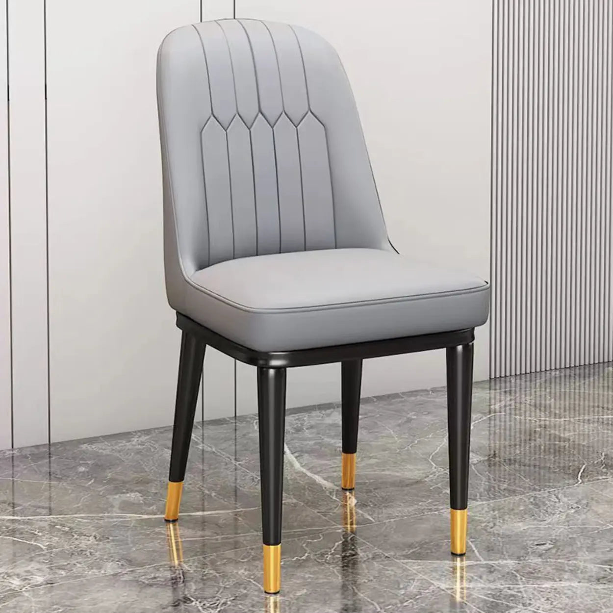 Modern Armless Dining Chair with Padded Seat — Blue/ Orange / Black/ Gold