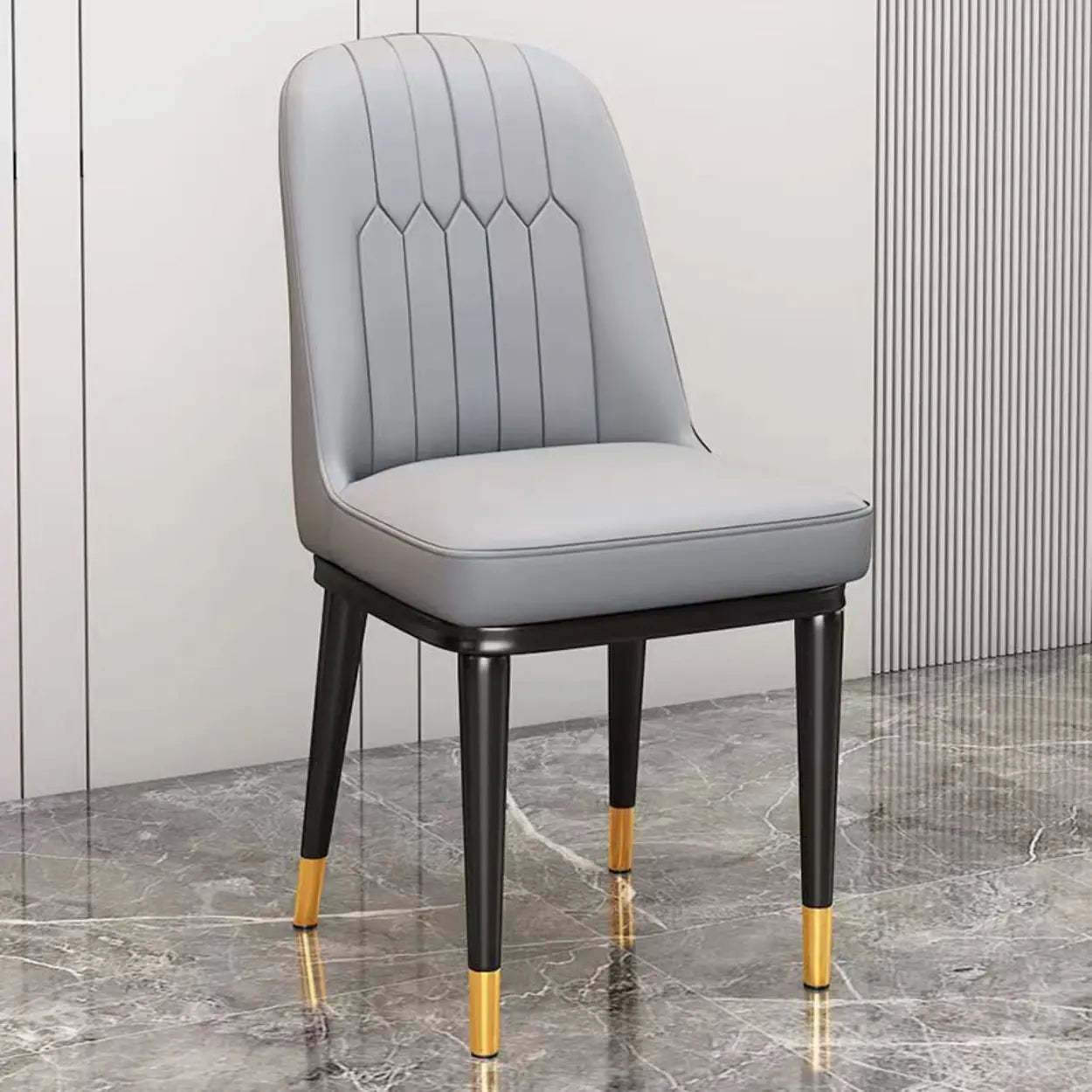 Modern Armless Dining Chair with Padded Seat — Blue/ Orange / Black/ Gold