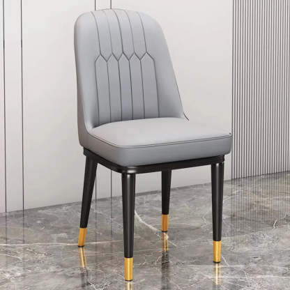 Modern Armless Dining Chair with Padded Seat — Blue/ Orange / Black/ Gold