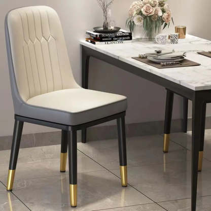 Modern Armless Dining Chair with Padded Seat — Blue / Black