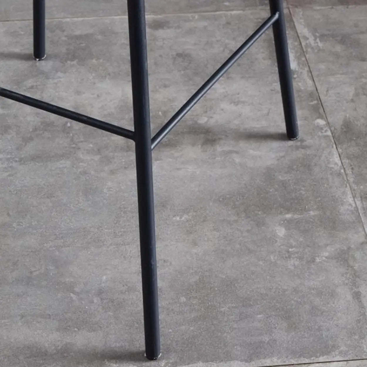 Modern Armless Leather Bar Stool with Backrest — Grey