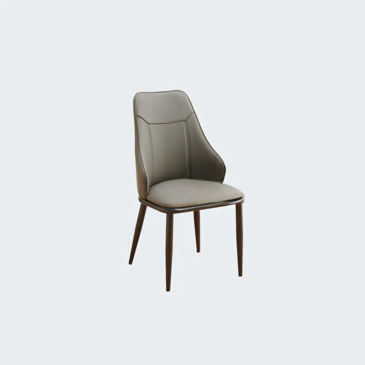 Modern Armless Leather Wingback Dining Chair — Brown