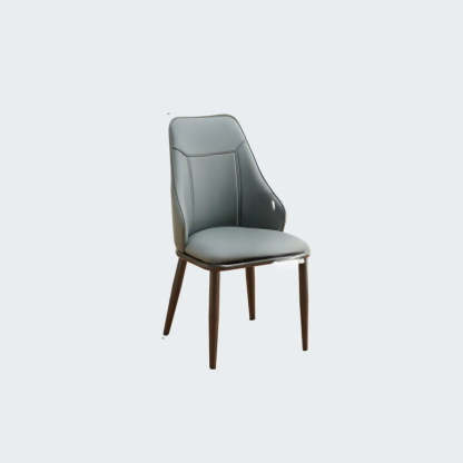 Modern Armless Leather Wingback Dining Chair
