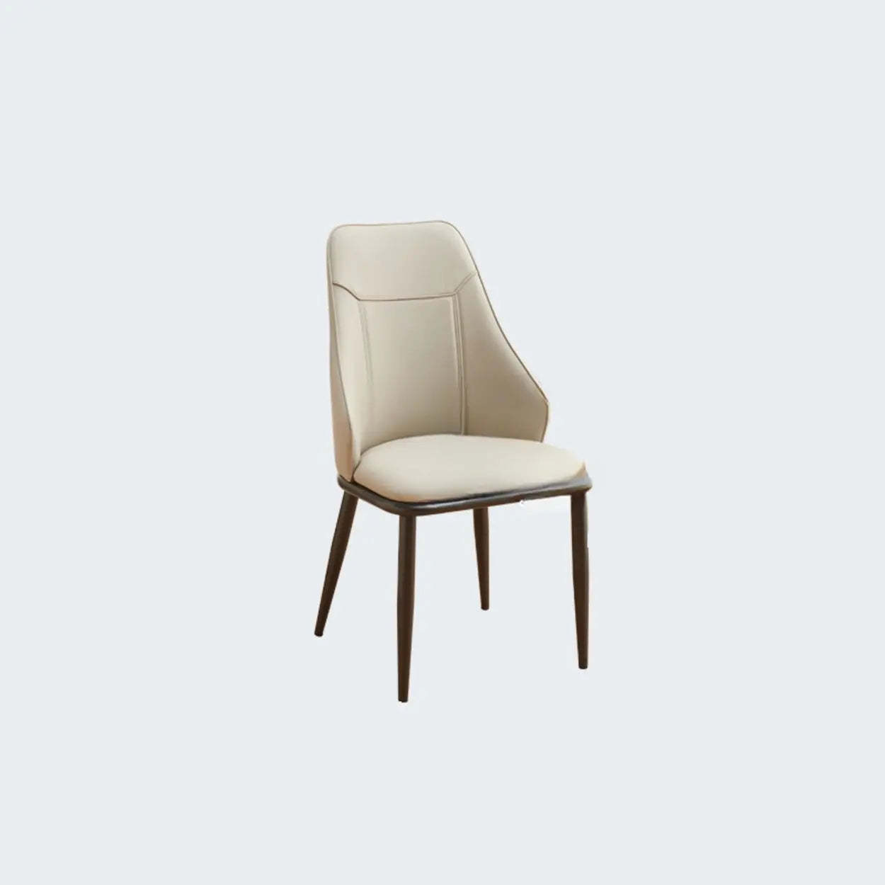 Lighom armless wingback leather metal office chairs for dining room