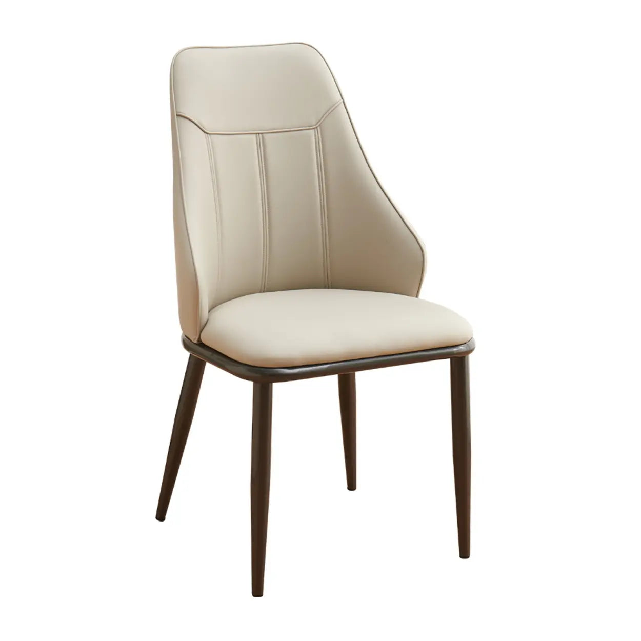 Modern Armless Leather Wingback Dining Chair
