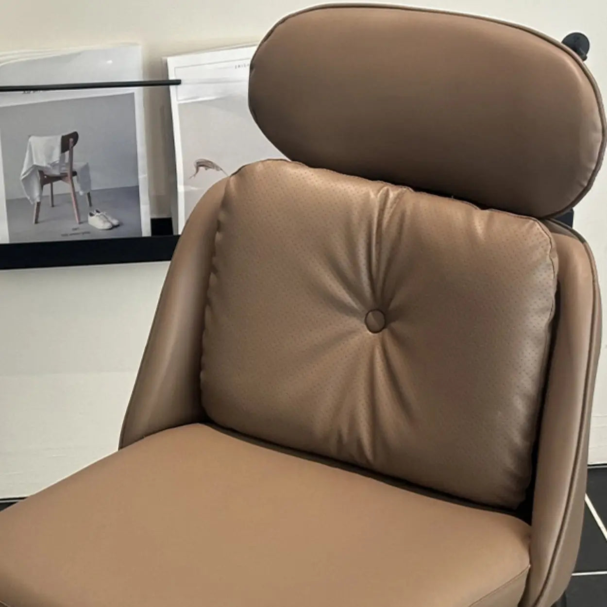 Modern Armless Dining Chair with Adjustable Headrest