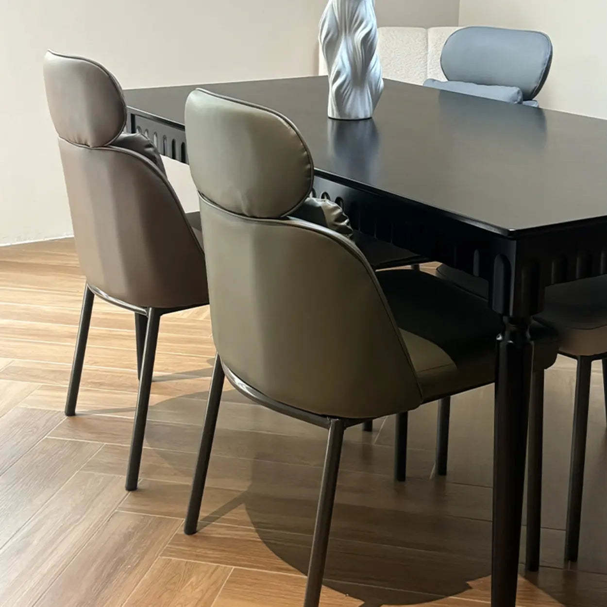 Modern Armless Dining Chair with Adjustable Headrest