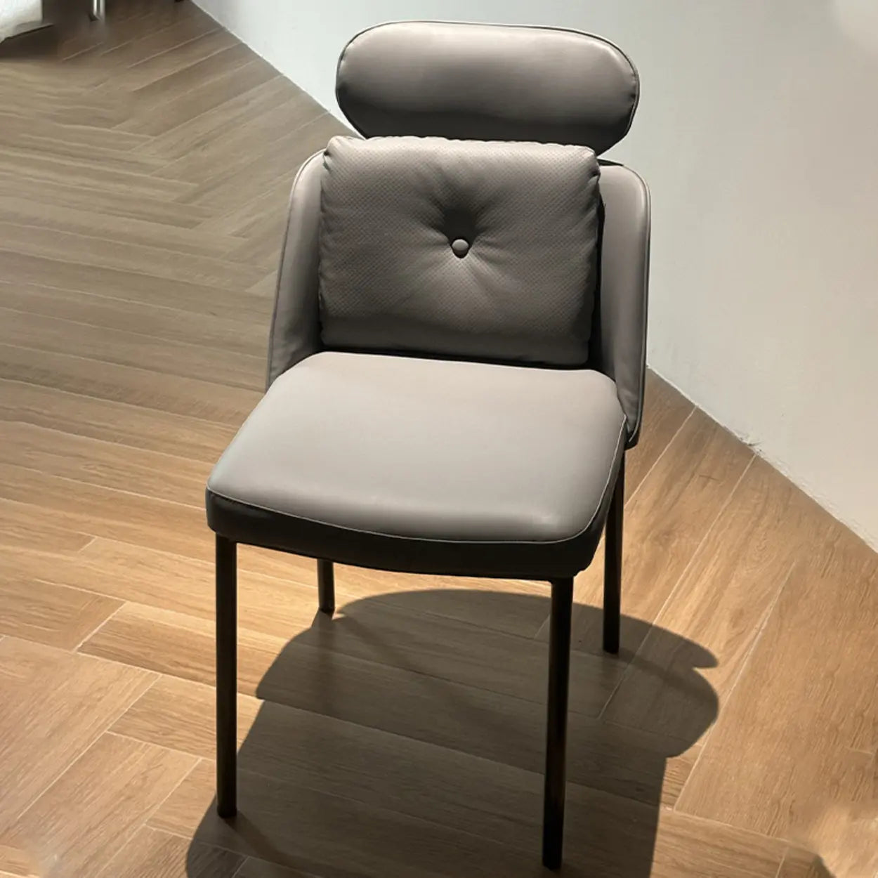 Modern Armless Dining Chair with Adjustable Headrest