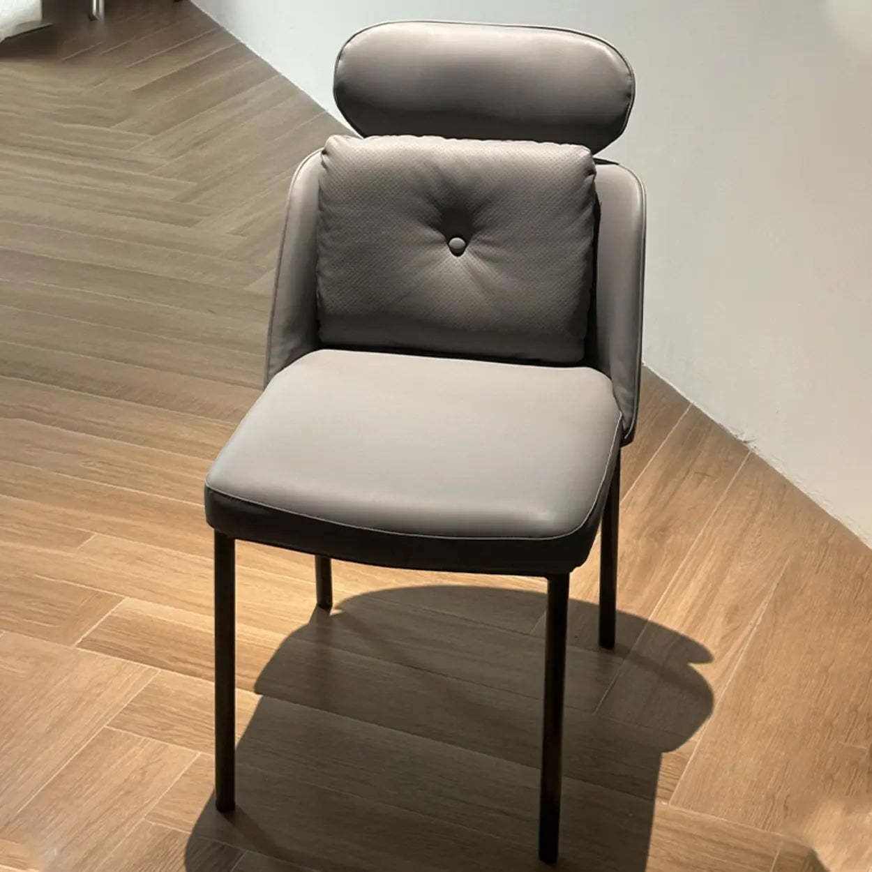 Modern armless headrest metal leather office chairs