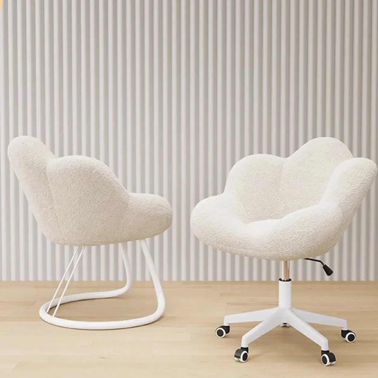 Modern Armless White Swivel Office Chair