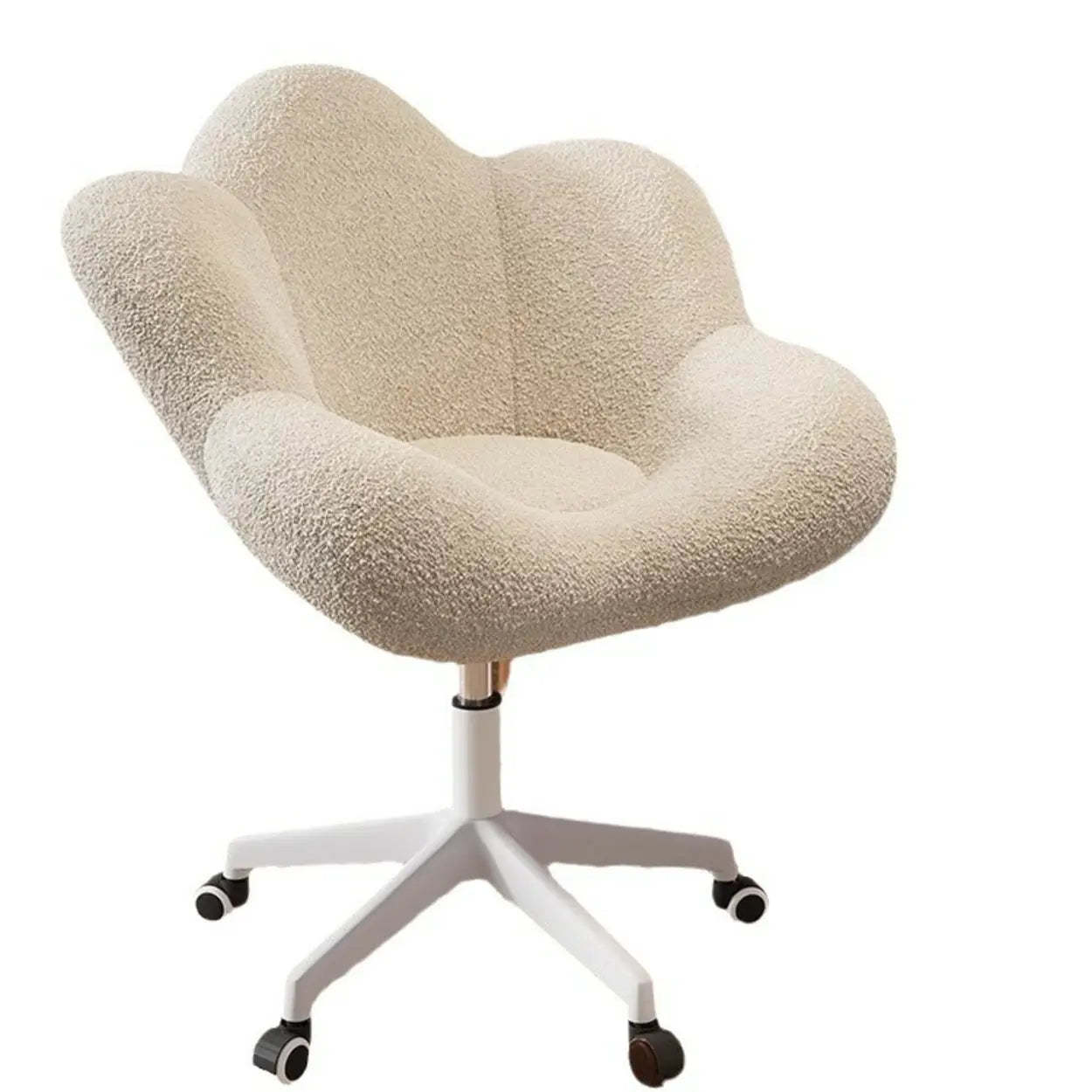 Modern Armless White Swivel Office Chair — Purple / Black / Casters Not Included