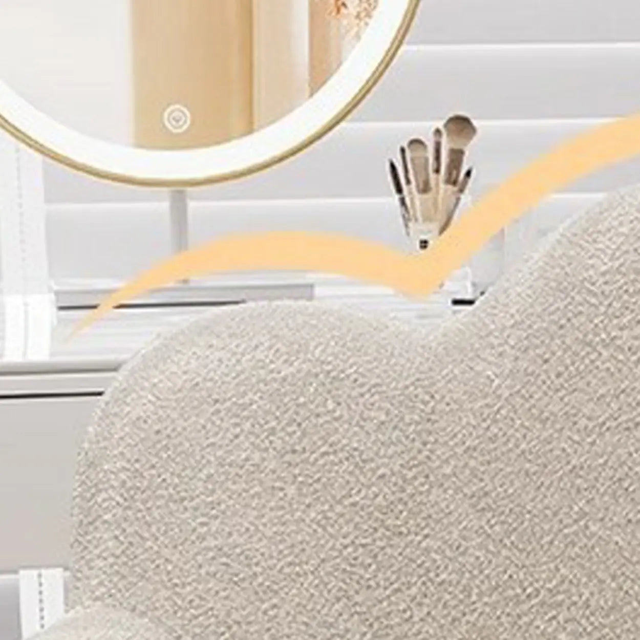Modern Armless White Swivel Office Chair — White / White / Casters Not Included