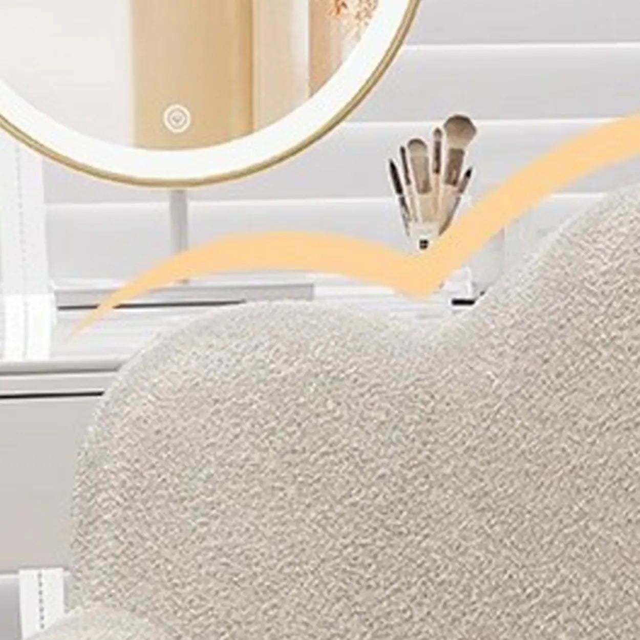 Modern Armless White Swivel Office Chair — White / White / Casters Not Included