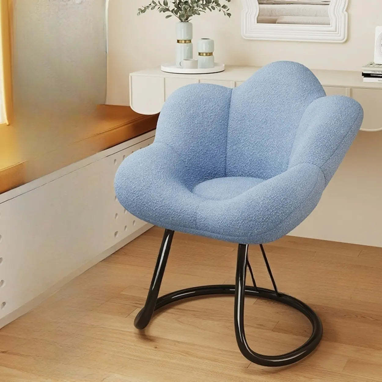 Modern Armless White Swivel Office Chair