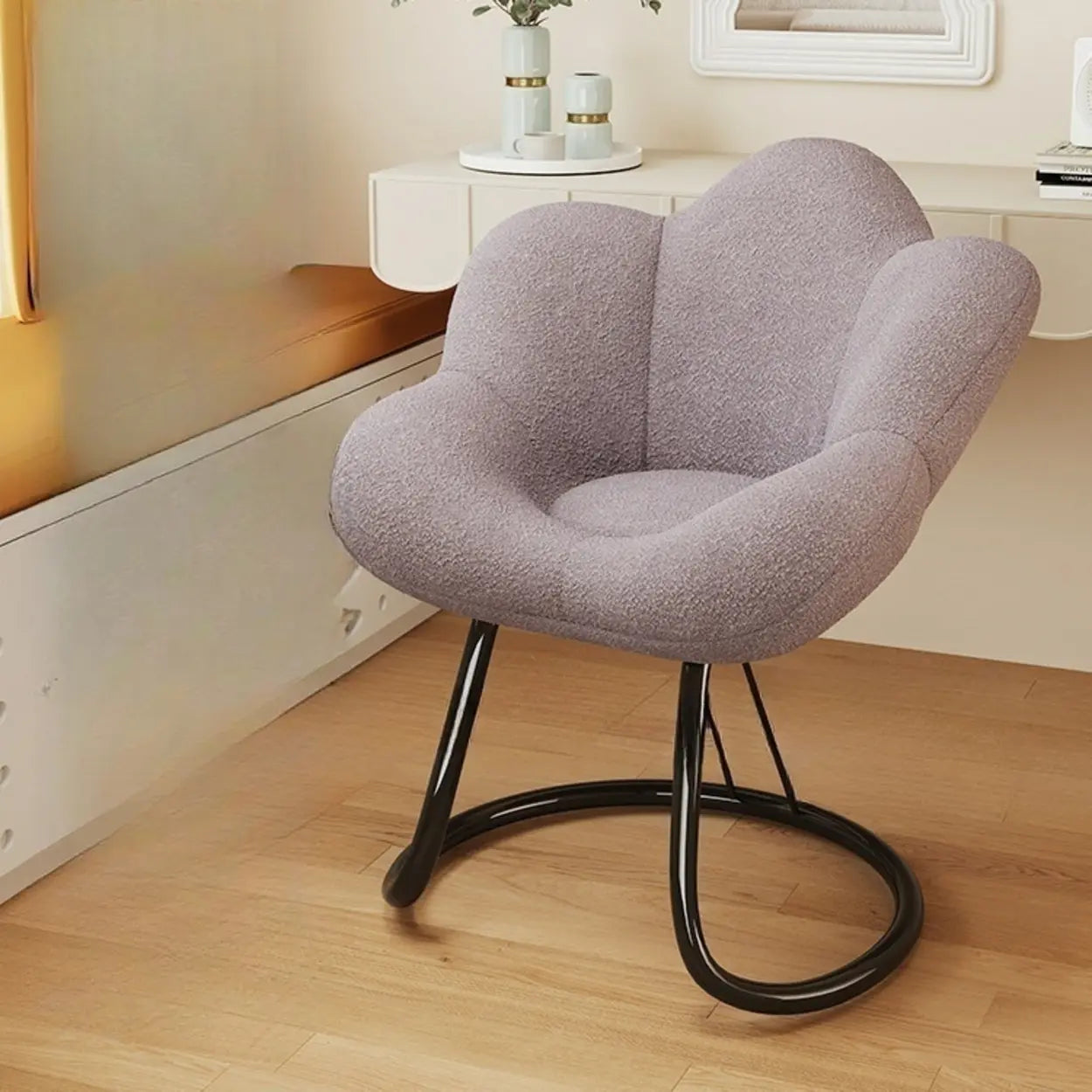 Modern Armless White Swivel Office Chair