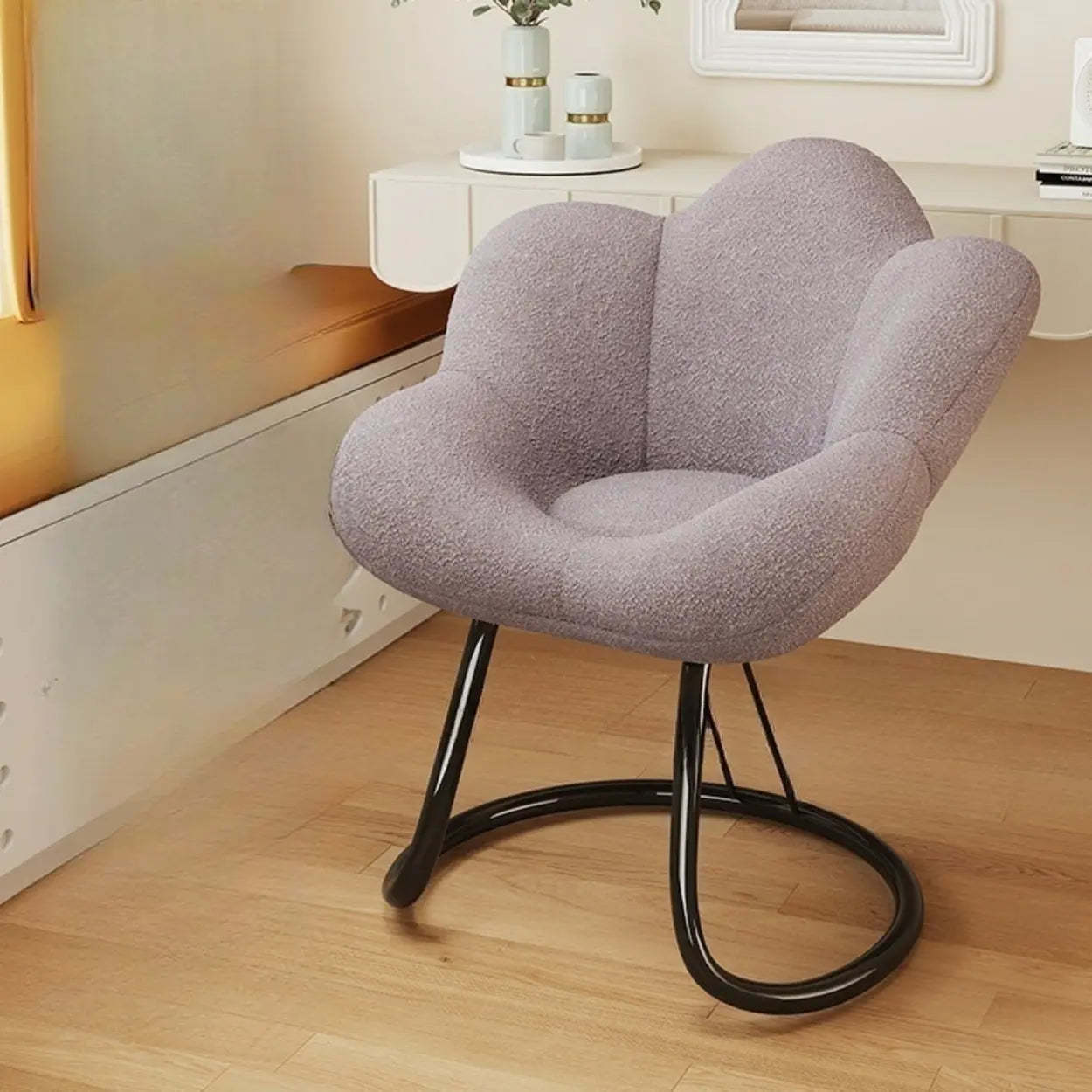 Modern Armless White Swivel Office Chair