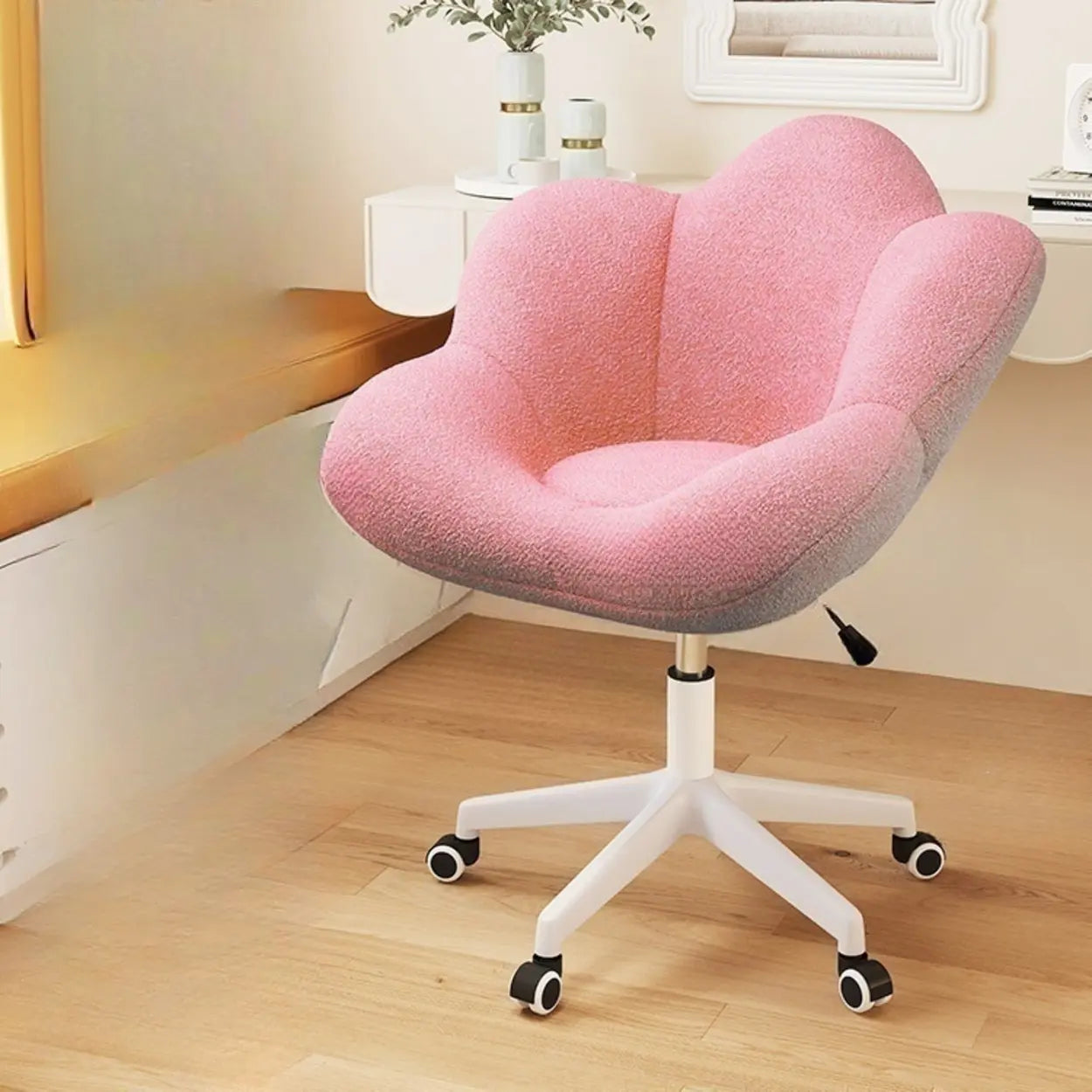 Modern Armless White Swivel Office Chair