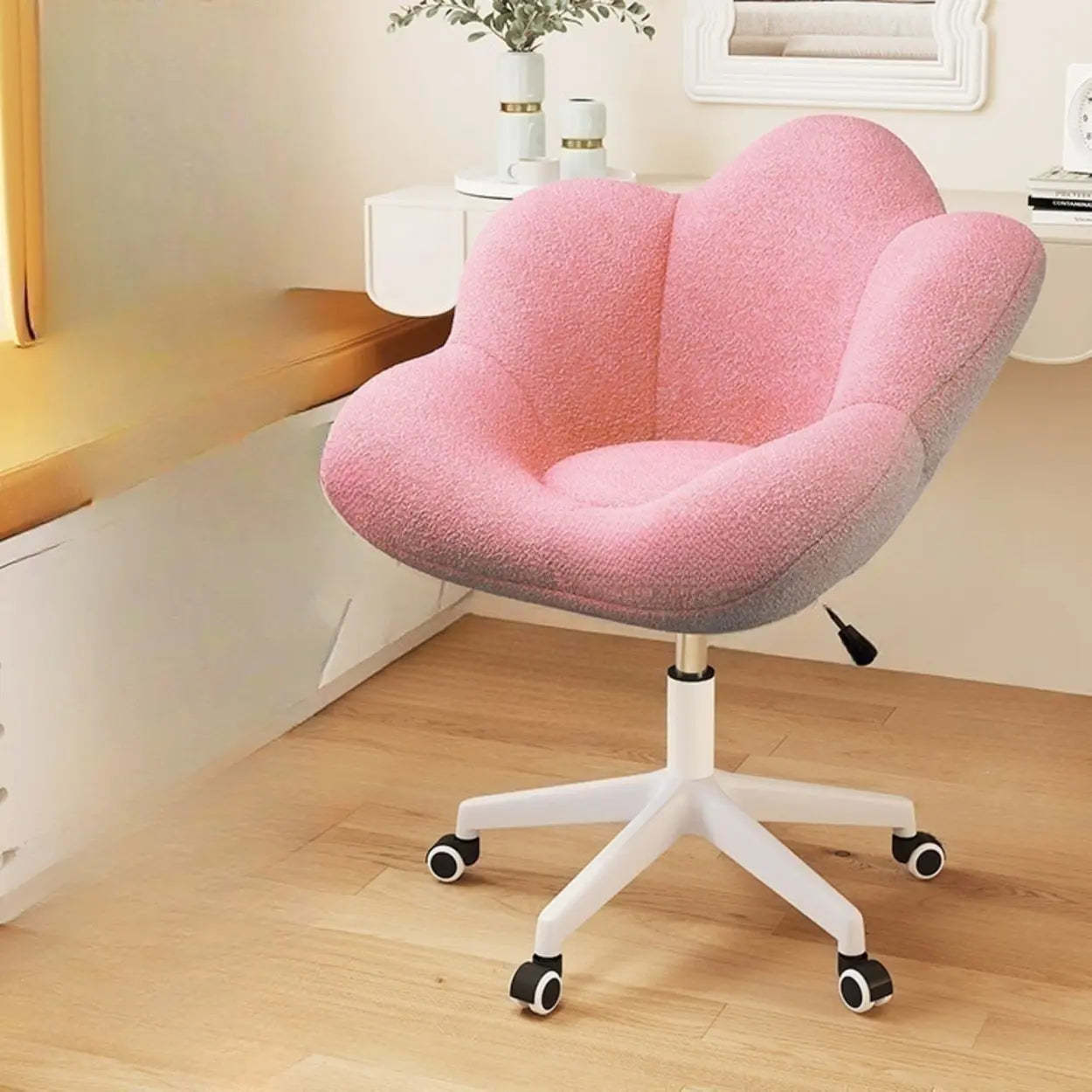 Modern Armless White Swivel Office Chair