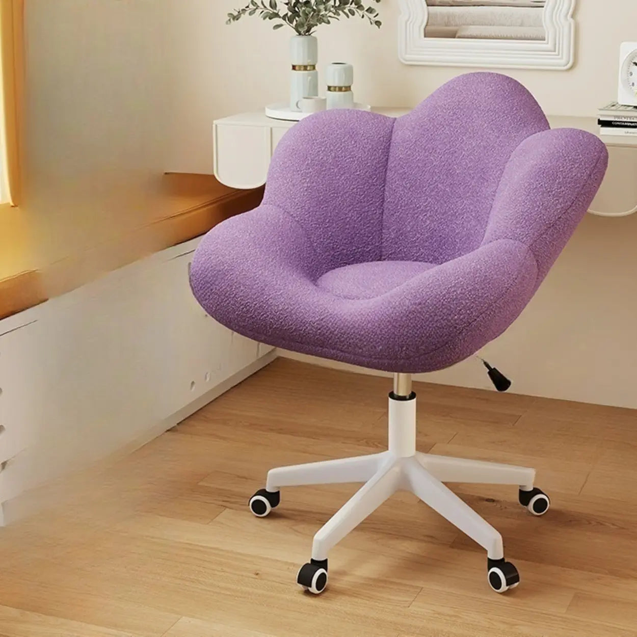 Modern Armless White Swivel Office Chair