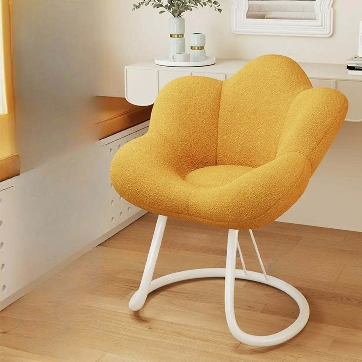 Modern Armless White Swivel Office Chair