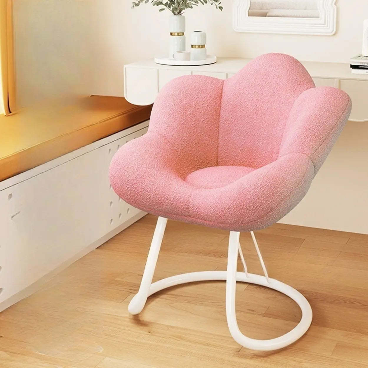 Modern Armless White Swivel Office Chair