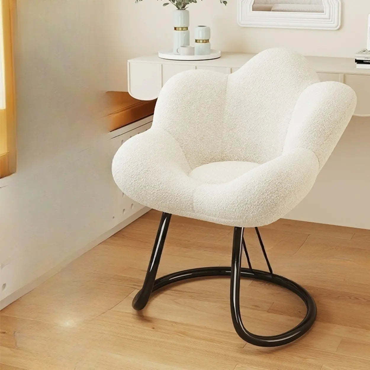 Modern Armless White Swivel Office Chair