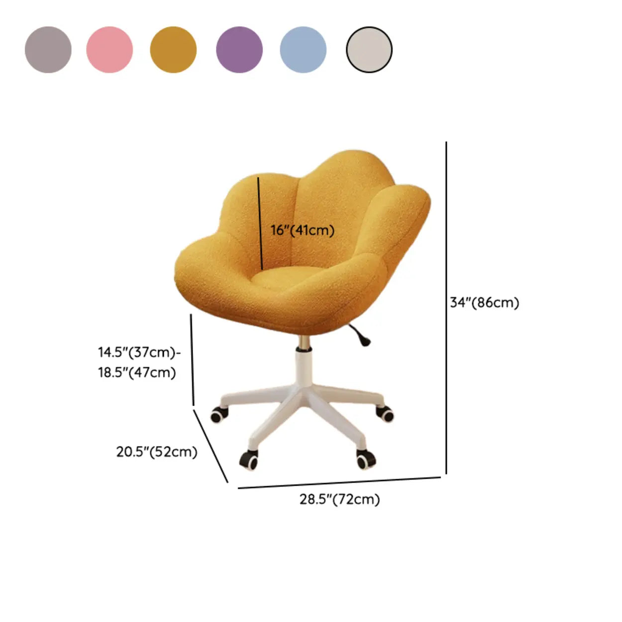 Modern Armless White Swivel Office Chair