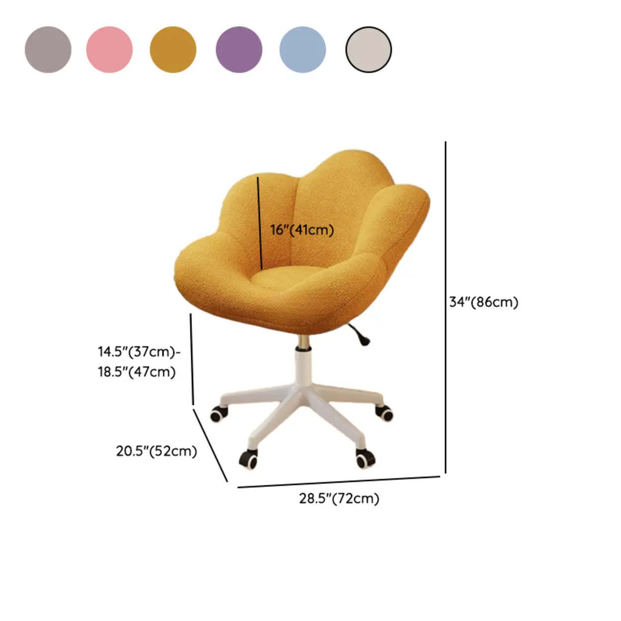 Modern Armless White Swivel Office Chair