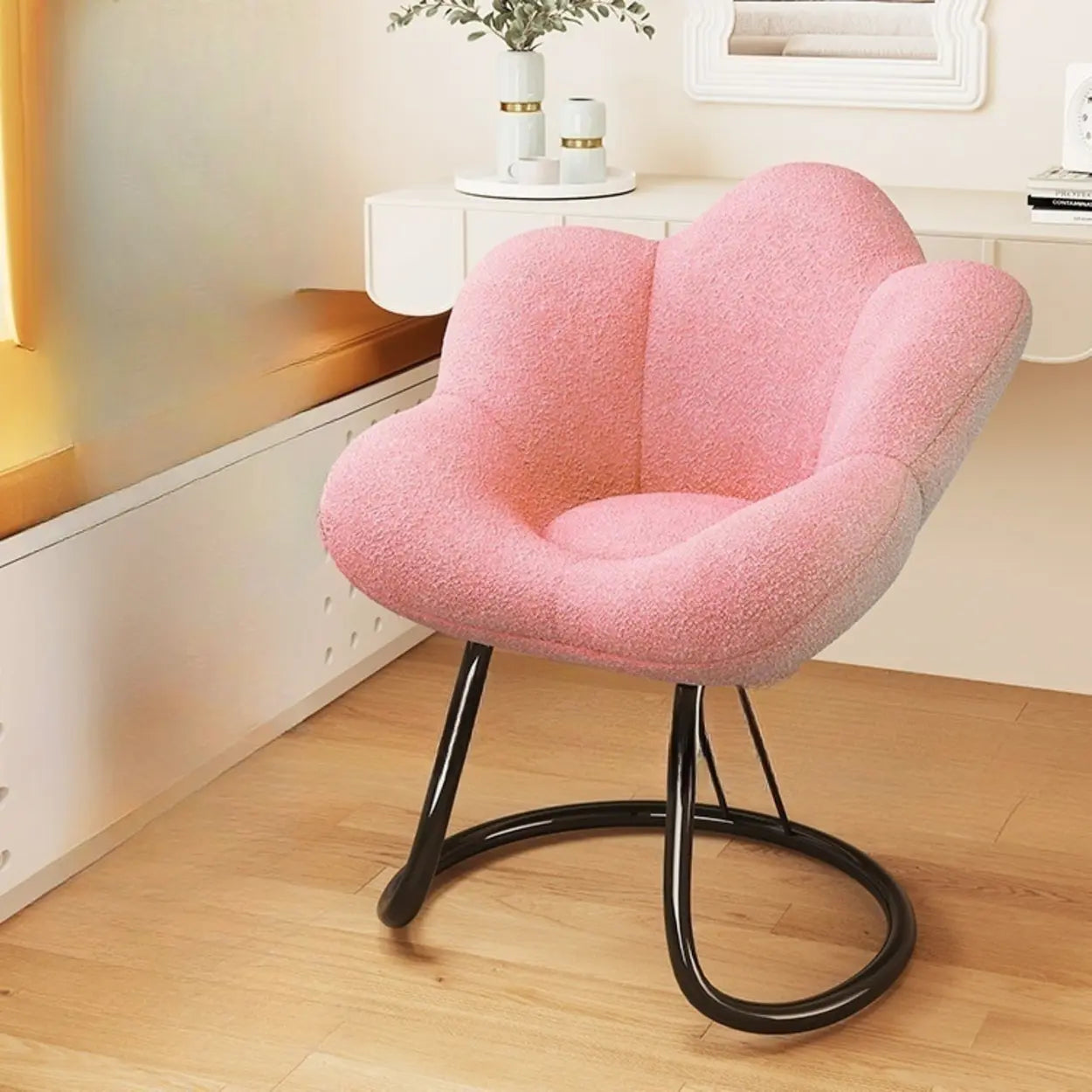 Modern Armless White Swivel Office Chair — Grey / Black / Casters Not Included