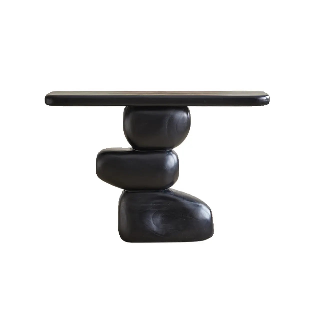 Modern sculptural black end & side tables — 39" L x 12" W x 31" H