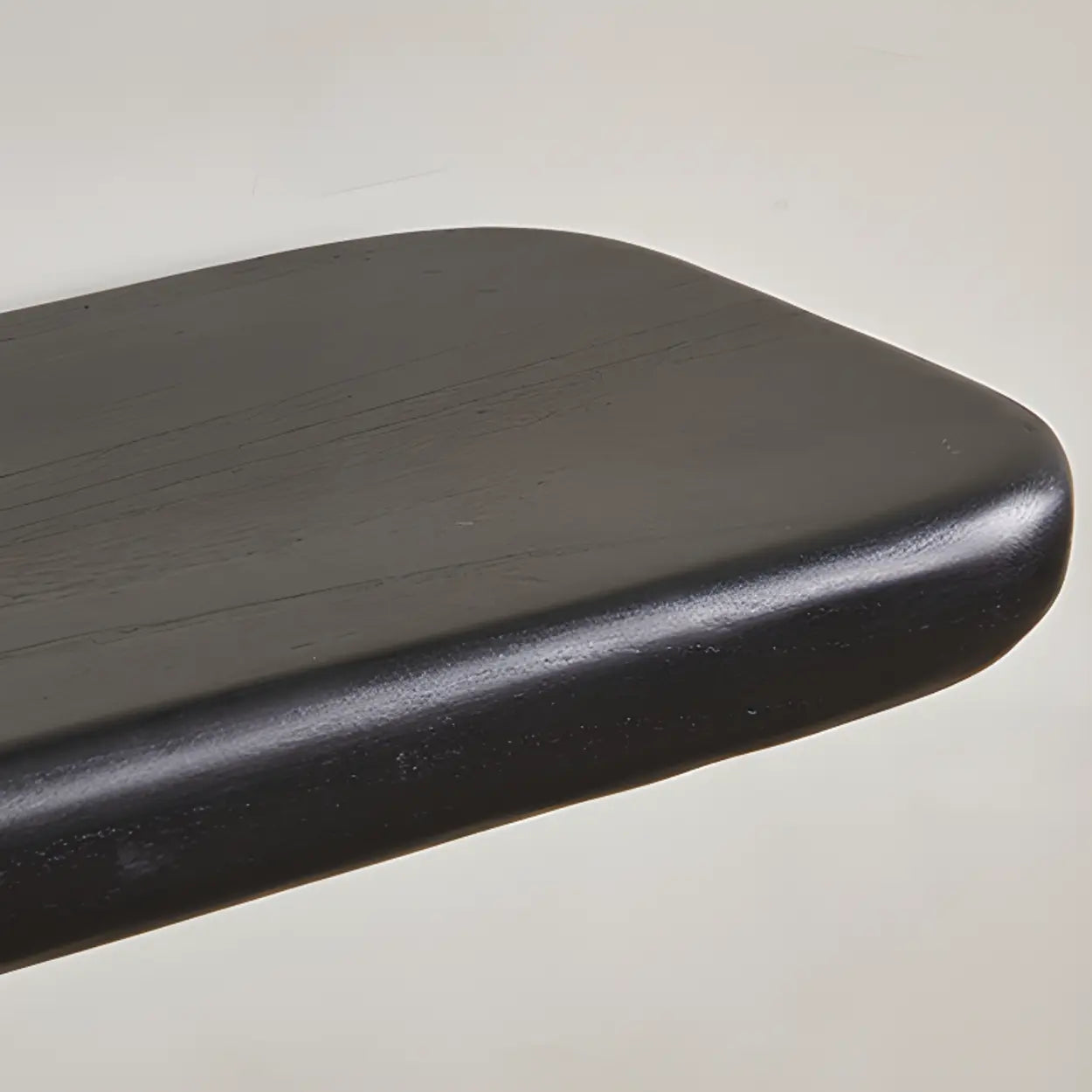 Modern Black Sculptural Wood Console Table