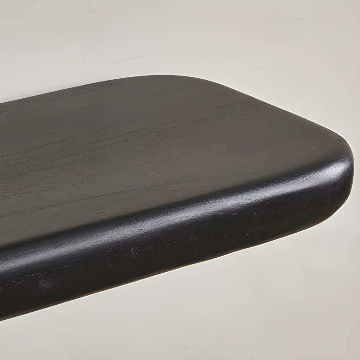 Modern Black Sculptural Wood Console Table