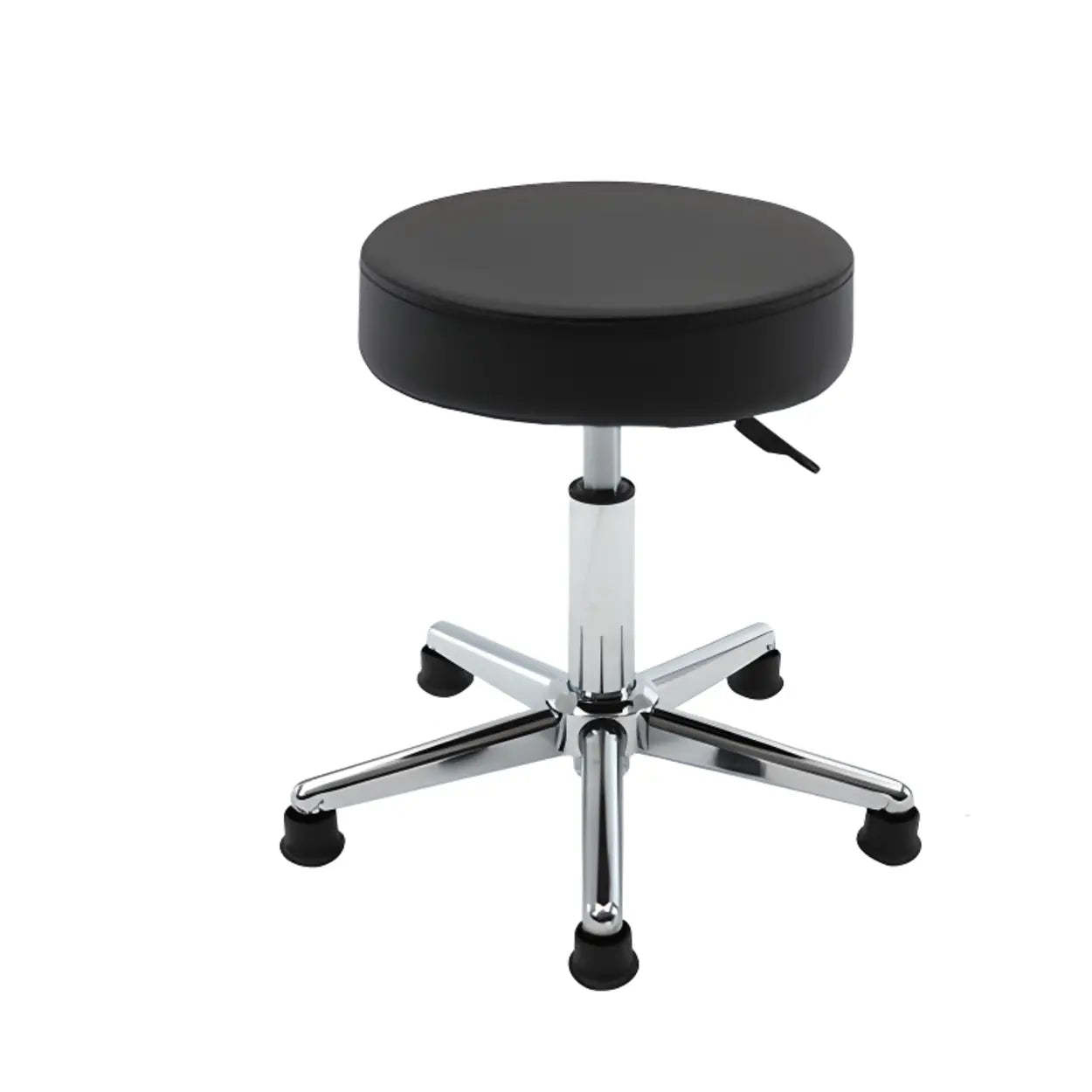 Modern Backless Round Steel Office Stool with Wheels