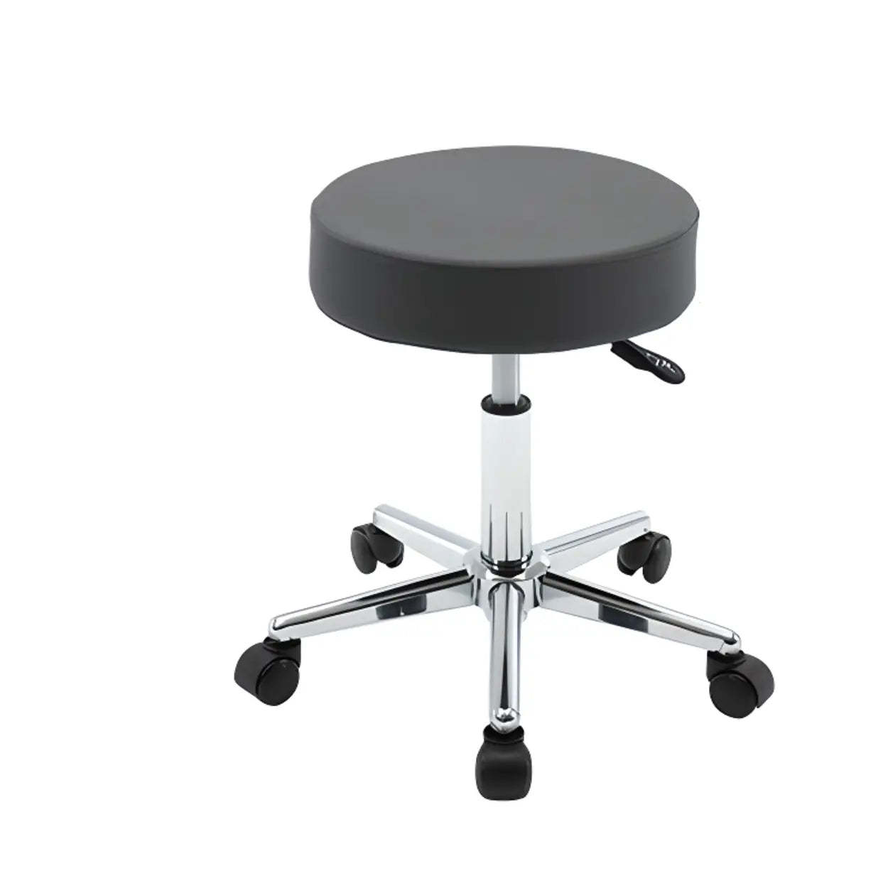 Modern Backless Round Steel Office Stool with Wheels