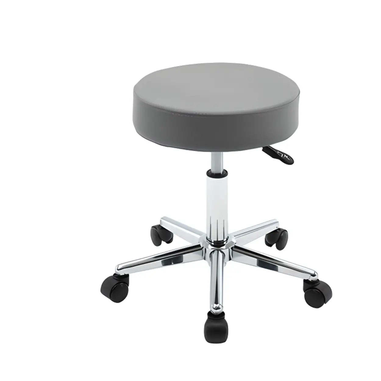 Modern Backless Round Steel Office Stool with Wheels