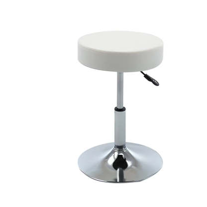 Modern Backless Round Steel Office Stool with Wheels — Black / Foot Nail Design