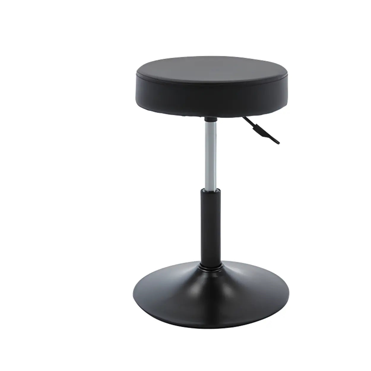 Modern Backless Round Steel Office Stool with Wheels — White / 5 Legs
