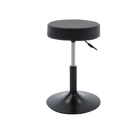 Modern Backless Round Steel Office Stool with Wheels — White / 5 Legs
